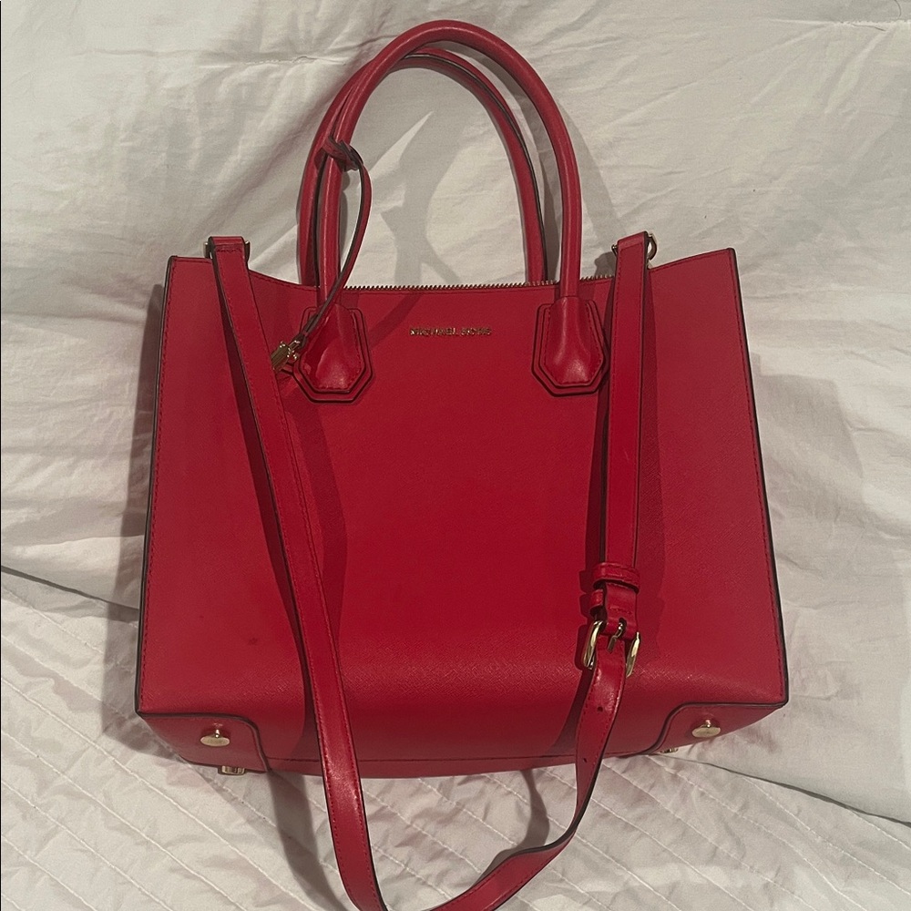 Michael Kors Red Leather Tote